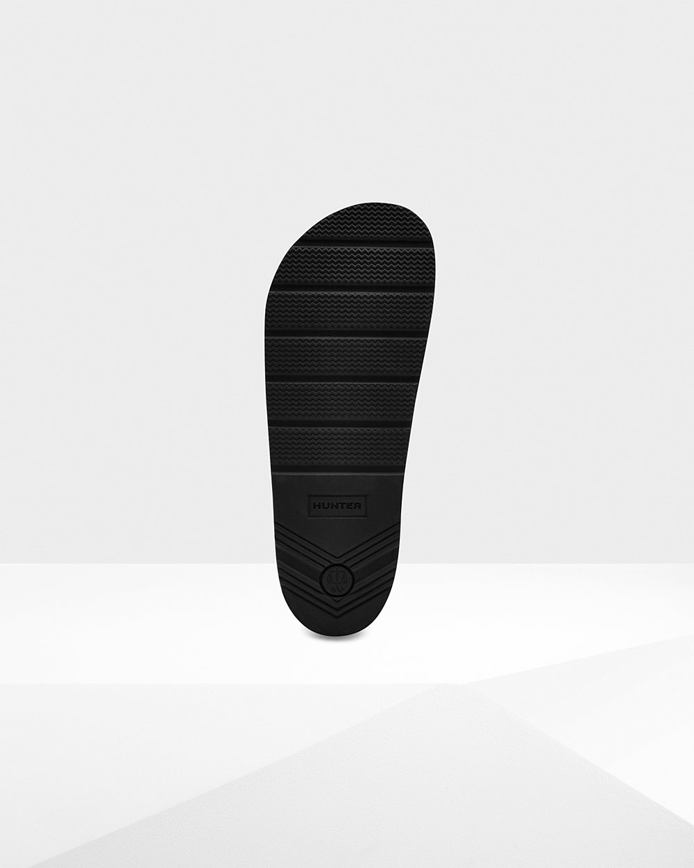 Chanclas Hunter Mujer Negras/Blancas Original Terry Towelling Logo Adjustable 398617-NED